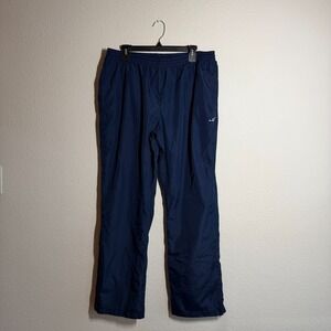 BCG Windbreaker Rain‎ Pants Mens Large Navy Blue Mesh Lined Logo Straight Leg